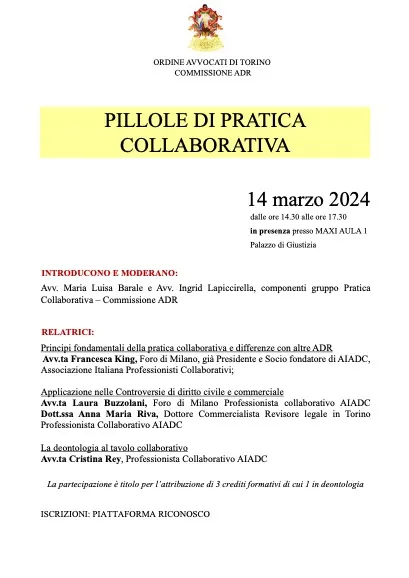 Locandina: Pillole di Pratica Collaborativa