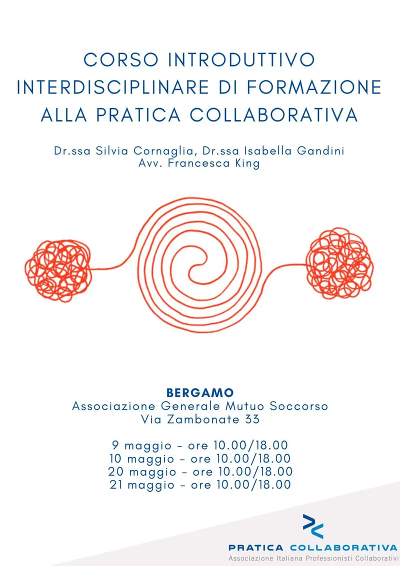 Locandina: Corso introduttivo interdisciplinare di formazione alla Pratica Collaborativa